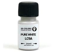 SD COLORS - Kit de peinture de retouche blanc pur, code couleur LC9A, 8 ml, avec pinceau anti-éraflures, anti-rayures (peinture uniquement)