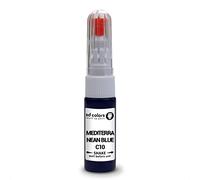 SD COLORS Kit de retouche de peinture C10 bleu médiéran compatible avec BMW - 20 ML - Brosse à rayures - Code couleur C10 - Bleu médiéran