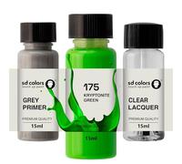 SD COLORS Kryptonite Green 175/6175 Peinture de retouche 15 ML pour réparation des rayures Code couleur 175/6175 Vert kryptonite (peinture + apprêt + vernis)