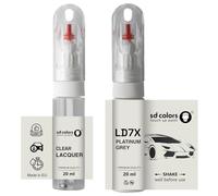 SD COLORS LD7X D7X 2R Peinture de retouche 20 ML Gris PLATINE pour réparation de rayures (peinture+laqué)