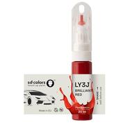SD COLORS LY3J Peinture de retouche Rouge brillant 20 ML Pinceau pratique pour réparer les rayures (juste la peinture)