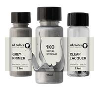 SD COLORS Metal Stream 1K0 Peinture de retouche 15 ML pour réparer les rayures et les éclats Code couleur 1K0 (peinture + vernis + apprêt)