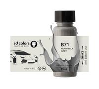SD COLORS Moonwalk Grey B71 Peinture de retouche 15 ML pour réparer les rayures et les éclats Code couleur B71 Gris Moonwalk (juste la peinture)