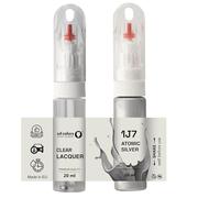 SD COLORS Peinture de retouche Argent atomique 1J7 20 ML Pinceau pratique pour réparer les rayures (peinture + vernis)