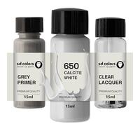 SD COLORS Peinture de retouche blanche Calcite 650-15 ML - Pour réparer les rayures - Code couleur 650 - Blanc calcite (peinture + vernis + apprêt)