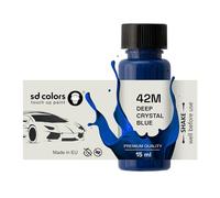 SD COLORS Peinture de retouche bleu cristal profond 42 m - 15 ML - Pour réparer les rayures et les éclats - Code couleur : 42 m - Bleu cristal foncé (juste peindre)