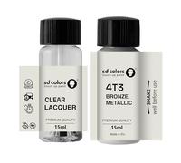 SD COLORS Peinture de retouche Bronze métallique 4T3-15 ML - Pour réparer les rayures - Code couleur 4T3 - Bronze métallisé (peinture + vernis)
