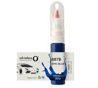 SD COLORS Peinture de retouche EPIC BLUE 687B 687/B - 20 ML - Pinceau pratique pour réparer les rayures (juste la peinture)