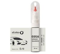 SD COLORS Peinture de retouche Grigio Quarzo 695A 695/A Kaj Paj - 20 ML - Pinceau pratique pour réparer les rayures (juste la peinture)