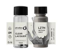 SD COLORS Peinture de retouche gris Meteor LZ7H - 15 ML - Pinceau de réparation pour rayures et éclats - Code couleur LZ7H - Peinture + vernis