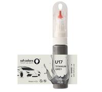 SD COLORS Peinture de retouche gris titane U17 - 20 ML - Pinceau pratique pour réparer les rayures (juste la peinture)