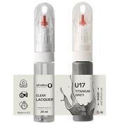 SD COLORS Peinture de retouche gris titane U17-20 ML - Pinceau pratique pour réparer les rayures (peinture + vernis)