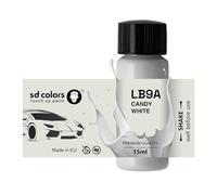SD COLORS Peinture de retouche LB9A - Blanc bonbon - 15 ML - Pour réparer les rayures et les éclats - Code couleur LB9A - Blanc bonbon (juste peindre)
