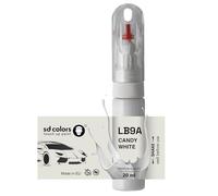 SD COLORS Peinture de retouche LB9A - Blanc bonbon - Pinceau pratique pour réparer les rayures - 20 ML