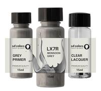 SD COLORS Peinture de retouche Monsoon Grey LX7R - 15 ML - Pour réparer les rayures - Code couleur : LX7R - Gris Monsoon (peinture + apprêt + laque)