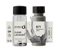 SD COLORS Peinture de retouche Moonwalk Grey B71-15 ML - Pinceau de réparation pour rayures - Code couleur B71 - Gris clair (peinture + vernis)