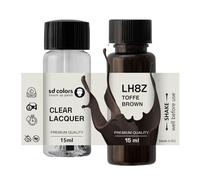 SD COLORS Peinture de retouche TOFFE BROWN LH8Z - 15 ML - Pour réparer les rayures et les éclats - Code couleur LH8Z - Marron (peinture + vernis)