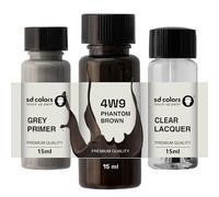 SD COLORS Phantom Brown 4W9 Peinture de retouche 15 ML pour rayures et éclats Code couleur 4W9 Marron fantôme (peinture + apprêt + vernis)