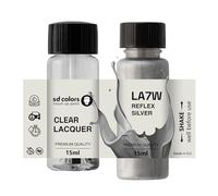 SD COLORS Reflex Silver LA7W Peinture de retouche 15 ML pour réparation des rayures et des éclats Couleur LA7W Argenté réfléchissant (peinture + vernis)
