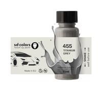 SD COLORS Titane Gris 455 Nouvelle Peinture de retouche 15 ML de réparation Contre Les Rayures et Les Rayures Code Couleur 455 Gris Titane
