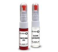 SD COLORS Tokyo Red 3T3 Kit de réparation de stylo de retouche de peinture 20 ML avec pinceau à rayures Code couleur 3T3 Rouge TOKYO (peinture + laque)