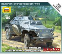 Sd.Kfz.222 Véhicule Allemand Kit En Plastique 1:100 Modèle ZVEZDA