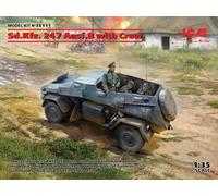 Sd.kfz. 247 Ausf.b With Crew Réservoir 1:3 5 Plastique Model Kit Icm