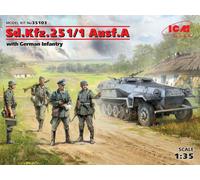 Sd.kfz.251/1 Ausf.a With German Infantry 1:3 5 Plastique Model Kit Icm