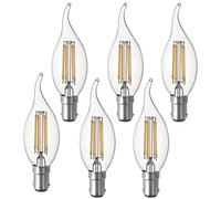 SD LUX CA35-B15 Ampoule LED pour lustre bougie 4W 450lm Equi40W 2700K 6PC | Petite ampoule LED Edison de style vintage IRC>90 Idéale pour les lustres à la maison ou à l'hôtel Sans scintillement