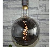 SD LUX Vintage LED Ampoule Globe 5W 150lm (25W Equi.) E27 Sprial G200 Smoke XXL Ampoules Décoratives Grandes Ampoules Rétro Dimmable Edison Ampoule Suspension Blanc Chaud 2200K, 1 Pack(FHG200SLSK5ES)