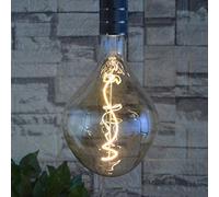 SD LUX Vintage LED Ampoule Globe 5W E27 Sprial A165 Ambre XXL Ampoules Décoratives (25W Equi.) Grandes Ampoules Rétro Dimmable 250LM Edison Ampoule Suspension Blanc Chaud 2200K, 1 Pack