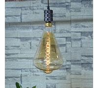 SD LUX Vintage LED Ampoule Globe 8W 450LM (40W Equi.) E27 Sprial ST164 Ambre XXL Ampoules Décoratives Grandes Ampoules Rétro Dimmable Edison Ampoule Suspension Blanc Chaud 2200K, 1 Pack(FHST164SLG8)