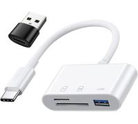 SD/Micro SD/USB3.0 Card Reader, USB-C to USB3.0 TF Card Reader OTG USB TF Type C Memory Adapter for Galaxy, Huawei, Tablets, MacBook, Type-C Smartphones