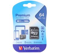 SD MicroSD Card 64GB Verbatim SDXC Premium Class10 + Adapte retail