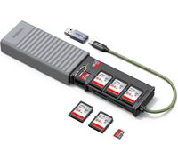 SD TF Card Reader USB C and USB A Portable Storage Case for SD TF SIM Adapter Card Reader 170MB/s for Professional Photographer Compatible with Camera iPhone 16 Plus Pro Max Macbook