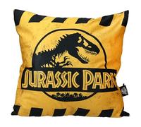 SD TOYS - Coussin carré Caution Logo Jurassic Park - Emballage sous Vide - Dimensions 45 x 45 cm