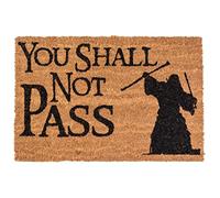 SD TOYS - Paillasson Seigneur des Anneaux, avec la Silhouette de Gandalf, Tapis d'Entrée en Fibre de Coco, Antidérapant, 60 x 40 cm, Épaisseur 17 mm, Marron et Noir