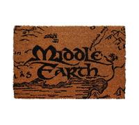 SD TOYS - Paillasson Seigneur des Anneaux, avec Le Logo Terre du Milieu, Tapis d'Entrée en Fibre de Coco, Antidérapant, 60 x 40 cm, Épaisseur 17 mm, Marron et Noir