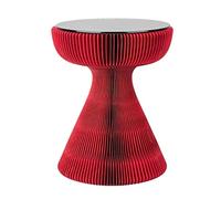 SDA287MZ Affichages Table d'appoint Pliable, 33 x 53,3 cm, Table Ronde, Petite, Basse de Bistro Tous Les Jours(Red+Gray Glass)