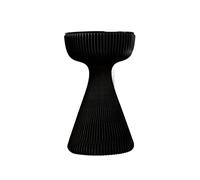 SDA287MZ Affichages Table d'appoint Pliable, 33 x 53,3 cm, Table Ronde, Petite, Basse de Bistro Tous Les Jours(Black+Gray Glass)