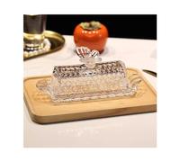SDA287MZ Beurriers Beurrier en Verre Papillon coloré Vintage, boîte de Rangement du Beurre, Snack, Fromage, Dessert avec Couvercle, bac à légumes Boite a Beurre(Transparent)