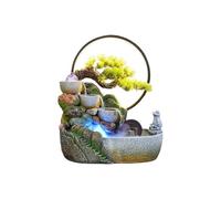 SDA287MZ Cascade Fontaine Cascade de Table en résine, Roue Feng Shui, Boule d'eau, Ornement Bureau, décoration Fontaine rocaille Méditation(Petit)