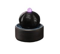 SDA287MZ Cascade Mini Fontaine de Table d'intérieur en céramique, à Eau Moderne for Salon Méditation(Noir)