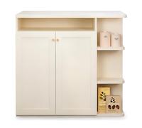 SDA287MZ Console de Rangement for îlot Cuisine avec Dalle en Pierre, Buffet Bois Blanc Chariot de Service