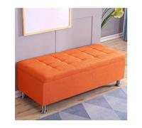 SDA287MZ Hall d'entrée Tabouret de canapé rectangulaire, cireur Chaussures, Tabouret Chevet, Rangement Multifonctionnel, for Dressing, Salle d'essayage Vestiaire(Orange,120 * 40 * 40cm)
