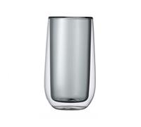 SDA287MZ Polyvalent Verre à double paroi en verre borosilicate coloré de 280 ml (9,5 oz) for boissons chaudes et froides(Grigio)