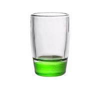 SDA287MZ Polyvalent Verre à liqueur fond coloré, 45 ml, verre épais transparent for whisky, tequila, vodka, spiritueux et liqueurs(Green)