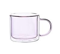 SDA287MZ Polyvalent Verres à boire colorés double paroi avec anse, tasses thé/café en verre borosilicate, 240 ml(Pink)