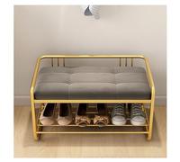 SDA287MZ Utilisations polyvalentes Étagère à Chaussures d'entrée avec siège rembourré, Banc for entrée, de Rangement 2 étagères, en métal for, Couloir, vestiaire, Salon(Grigio,80 * 35 * 40cm)