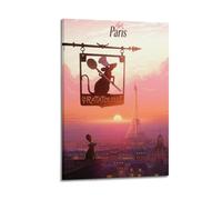 SDAEWUBB Poster décoratif sur toile Ratatouille Tour de Paris - Impression d'art moderne pour chambre à coucher - 30 x 45 cm